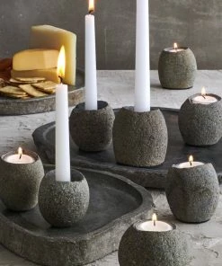 TX STONESHARD CANDLEHOLDER