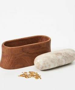 CL OAK MORTAR AND MARBLE PESTLE