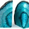 AZ TEAL AGATE GEODE BOOKENDS BOHO