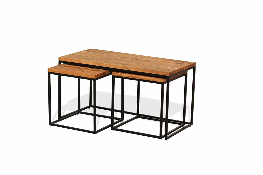 BD ACACIA WOOD NESTED COFFEE TABLES 3 BD ACACIA WOOD NESTED COFFEE TABLES