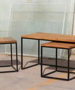 BD ACACIA WOOD NESTED COFFEE TABLES