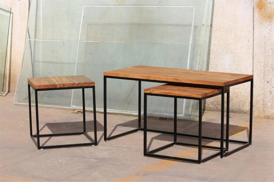 BD ACACIA WOOD NESTED COFFEE TABLES 4 BD ACACIA WOOD NESTED COFFEE TABLES