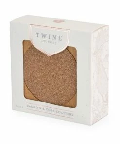 VK BAMBOO & CORK ROUND COASTERS