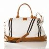 BK LIFESTYLE WHITE CANVAS STRIPED WEEKENDER