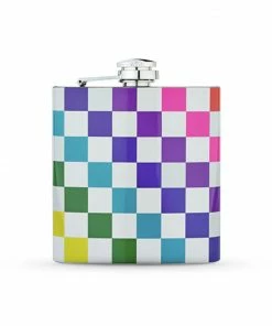 VK COCKTAILS CHECKERED RAINBOW FLASK