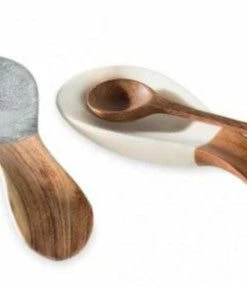 BH MARBLE AND ACACIA SPOON REST ENTERTAINING