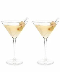 VK COCKTAILS STEMMED CRYSTAL MARTINI GLASSES