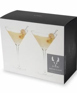 VK COCKTAILS STEMMED CRYSTAL MARTINI GLASSES