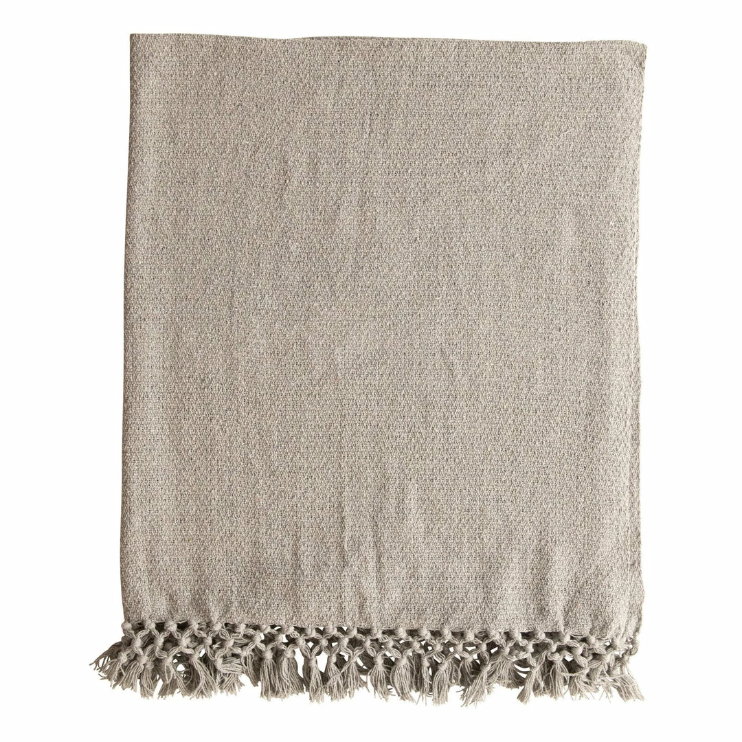 BV HEATHER COTTON TASSELED THROW 4 BV HEATHER COTTON TASSELED THROW