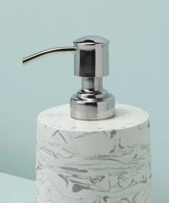 BH MARBLED CEMENT SOAP DISPENSER BATH