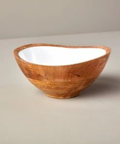 BH MANGO WOOD & ENAMEL BOWL ENTERTAINING