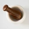 BH HYGGE WHITE MARBLE & WOOD MORTAR & PESTLE