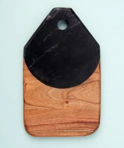 BH BLACK MARBLE & ACACIA SERVING BOARD