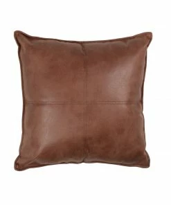 TT MAVERICK VEGAN LEATHER THROW PILLOW - MOCHA COZY UP