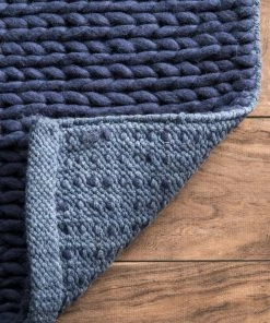 NLD HYGGE CHUNKY CABLE HANDWOVEN NAVY