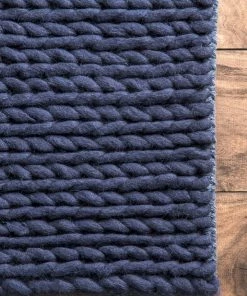 NLD HYGGE CHUNKY CABLE HANDWOVEN NAVY