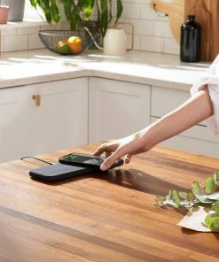 CR BLACK BELGIAN LINEN CATCH:2 WIRELESS CHARGER