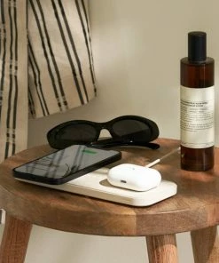 CR BLACK BELGIAN LINEN CATCH:2 WIRELESS CHARGER