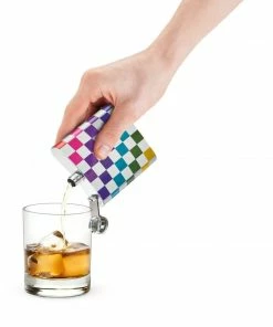 VK COCKTAILS CHECKERED RAINBOW FLASK