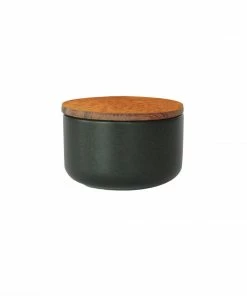 BH ACACIA LID BLACK STONEWARE