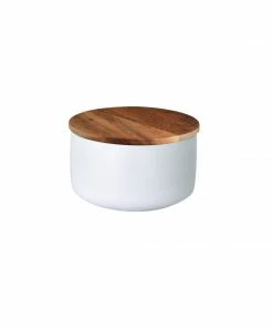 BH ACACIA LID WHITE STONEWARE HYGGE 12 BH ACACIA LID WHITE STONEWARE HYGGE