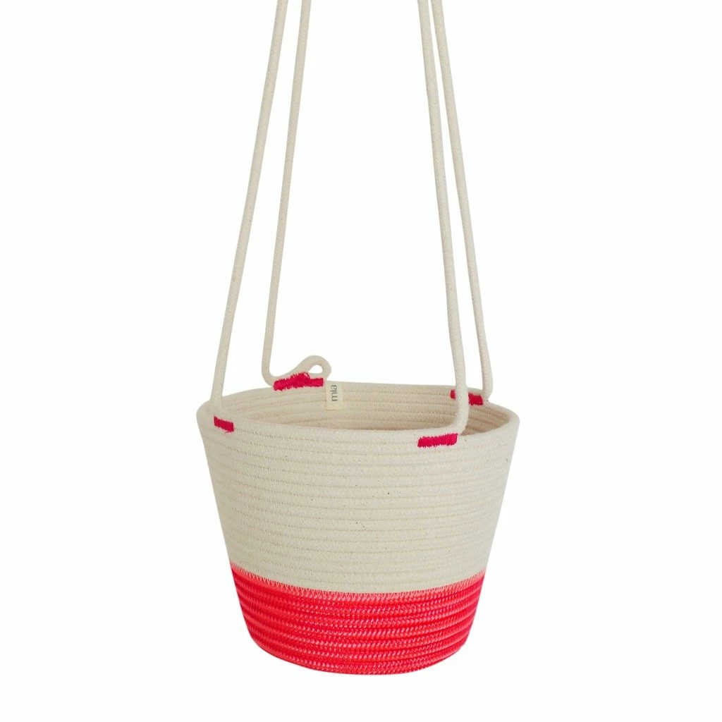 MM PINK & IVORY COTTON HANGING PLANTER (SOUTH AFRICA) FLORA 3 MM PINK & IVORY COTTON HANGING PLANTER (SOUTH AFRICA) FLORA