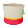 MM PINK & YELLOW COTTON HANDLE CYLINDER BASKET BASKETS 2 MM PINK & YELLOW COTTON HANDLE CYLINDER BASKET BASKETS