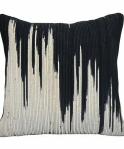 MM BLACK IKAT COTTON THROW PILLOW