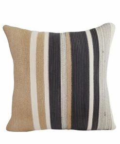 MM JUTE & BLACK COTTON THROW PILLOW