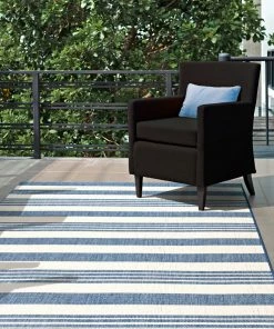 NLD GREAT OUTDOORS ROBAN STRIPE BLUE RUGS