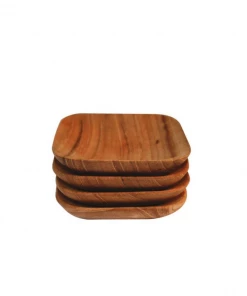 BH HYGGE TEAK TINY SQUARE PINCH BOWL (set Of 4)