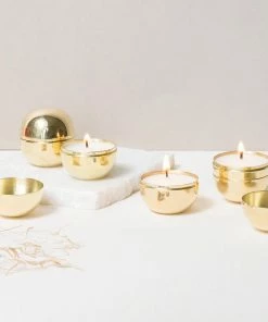 CL BRASS SPHERE TRAVEL CANDLES