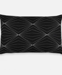 AN BLACK PRISM STITCH THROW PILLOW