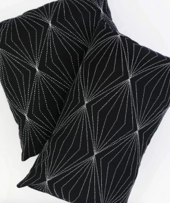AN BLACK PRISM STITCH THROW PILLOW