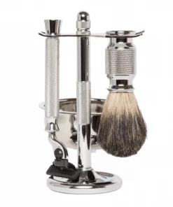 BK SILVER SHAVING STAND SET BATH