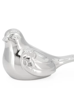 BOHO SILVER FINCH SITTING BIRD
