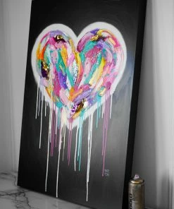 STAG & MANOR STREET HEART On BLACK By Kate Tova