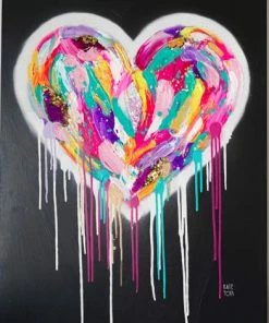 STAG & MANOR STREET HEART On BLACK By Kate Tova