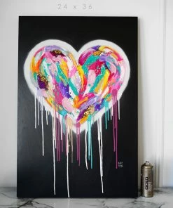 STAG & MANOR STREET HEART On BLACK By Kate Tova