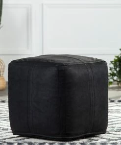 JPD ULTRA SUAVE VEGAN POUF BLACK