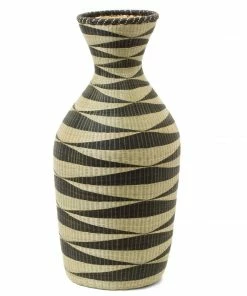 KZ BLACK HUYE TALL FLOOR VASE 19" (RWANDA)