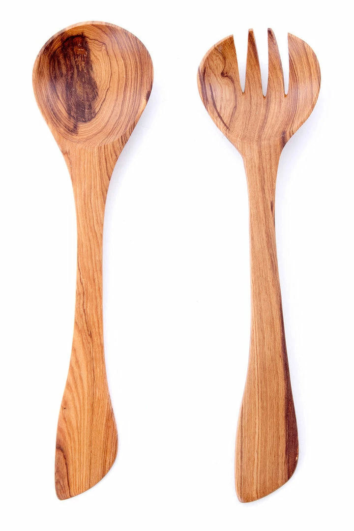 SW OLIVE WOOD CHAPARRAL SALAD SERVING SPOONS (KENYA) 3 SW OLIVE WOOD CHAPARRAL SALAD SERVING SPOONS (KENYA)