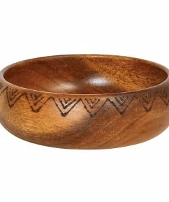 BV ACACIA ETCHED WOOD BOWL BOHO