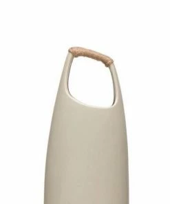 BV BOHO WHITE STONEWARE HANDLE VASES