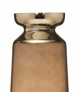 BV BOHO GOLD CUFF AMBER GLASS VASE