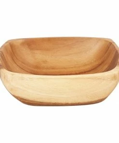 BV ENTERTAINING ACACIA WOOD DISH TWO-TONED CURVED PLATE