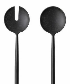 BV BLACK STEEL SALAD SERVERS SET