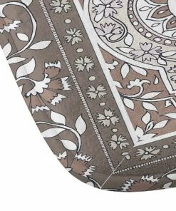 DYD FARAH BORDER NEUTRAL MEMORY FOAM BATH MAT