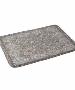 DYD FARAH BORDER NEUTRAL MEMORY FOAM BATH MAT
