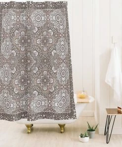DYD FARAH BORDER NEUTRAL SHOWER CURTAIN